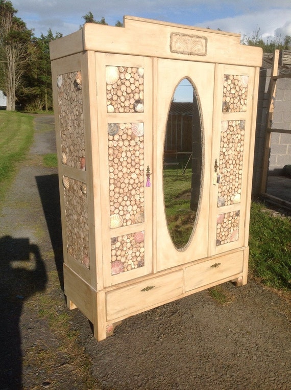 Victorian Pine Wardrobe Drift Wood Panells