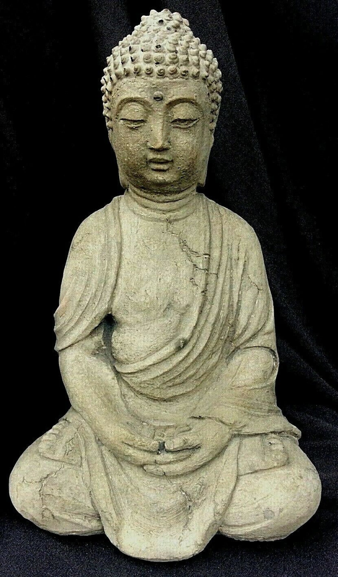 BUDDHA STATUE Stone Garden Ornament Decor 29cm Etsy UK