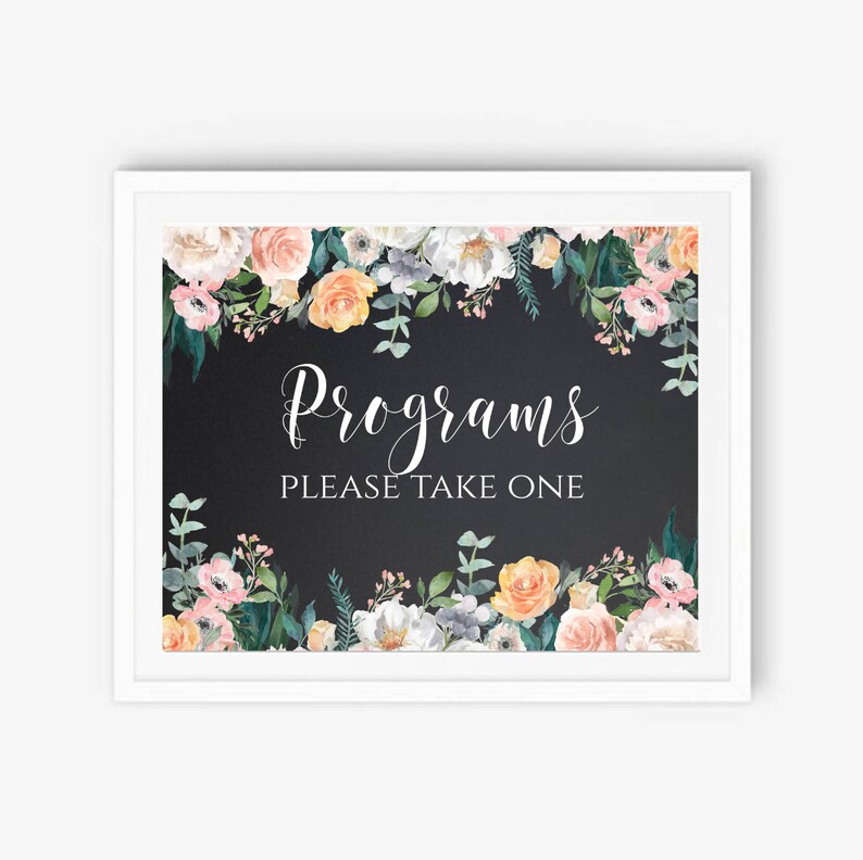 please take one chalkboard reception program sign wedding program sign Chalkboard programs program please take one sign programs sign
