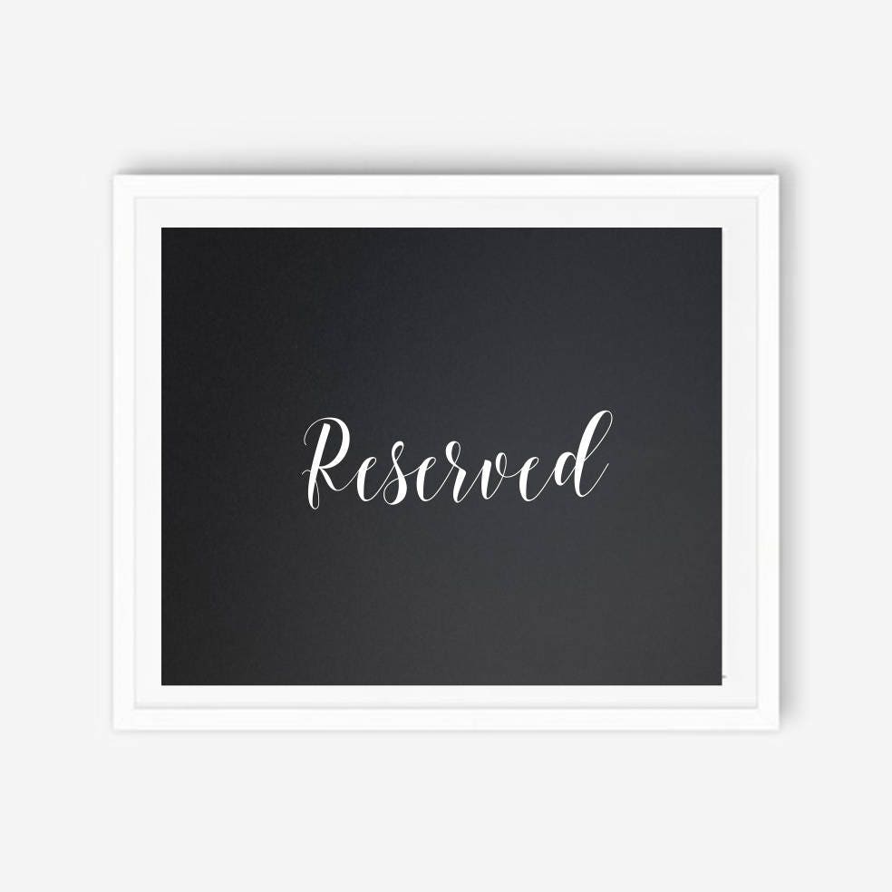 Chalkboard Reserved Sign.Reserved Table Sign.Reserved.Mirrored Acrylic Reserved 