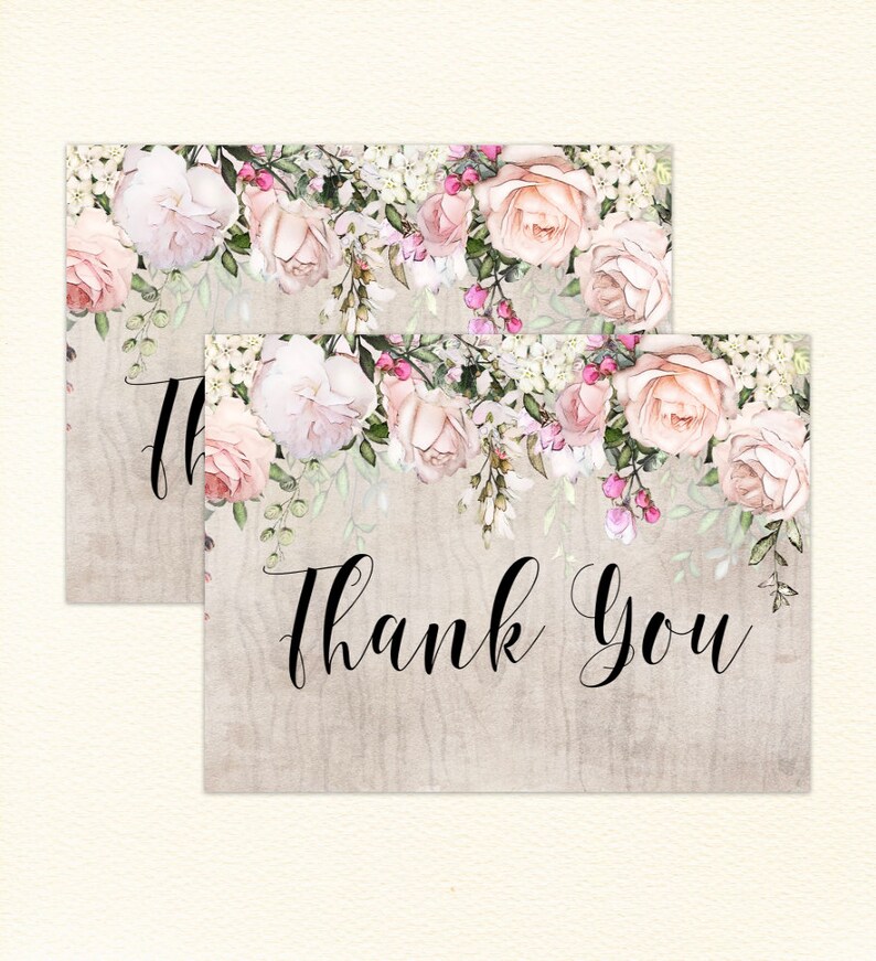 reception thank you Printable thank you boho thank you roses than you card modern thank you boho wedding thank yous gratitude card