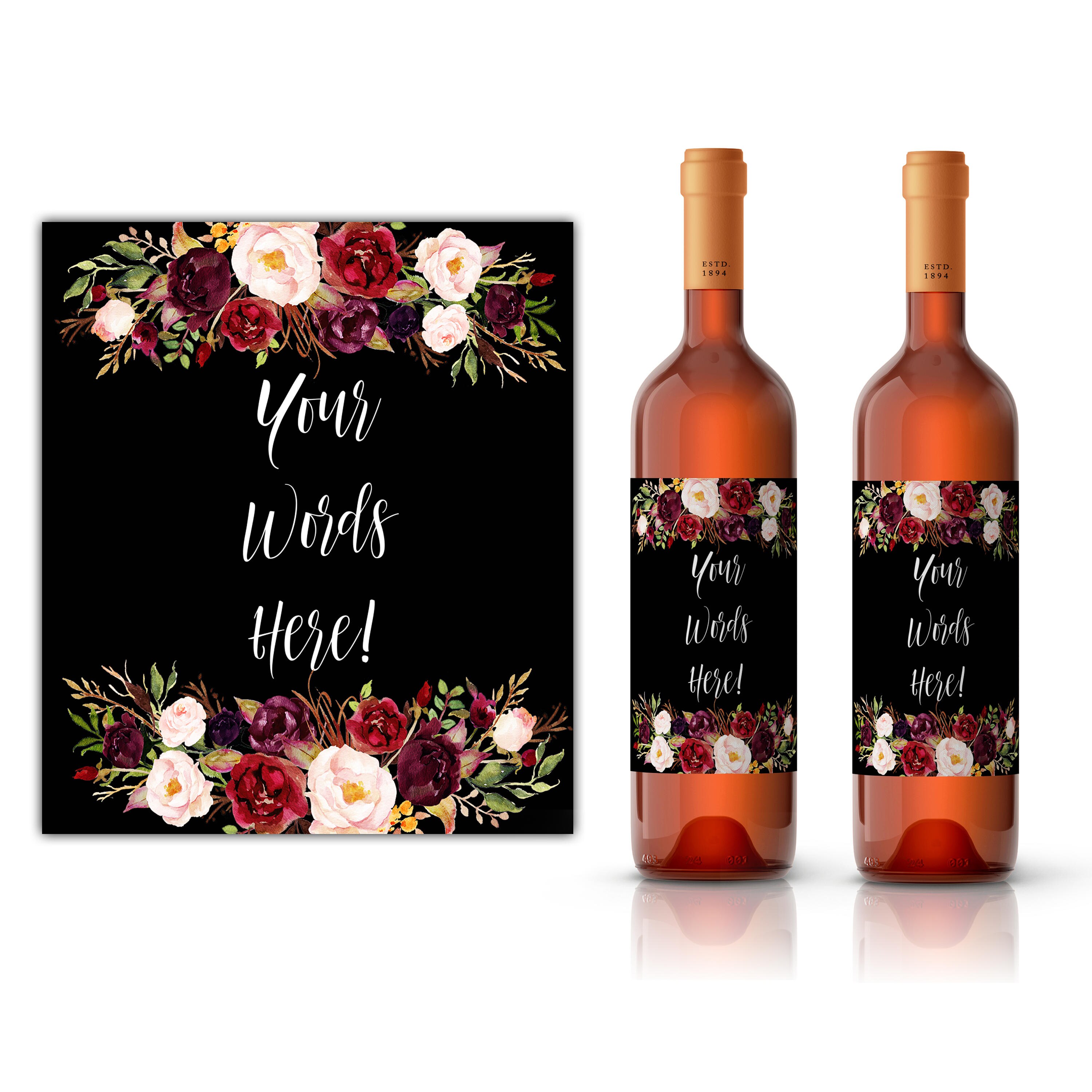 editable wine label diy wine label your text here personal