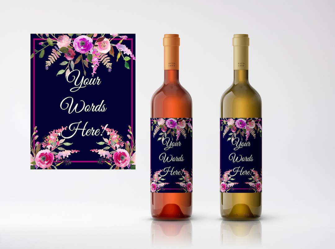 Editable Wine Label DIY Wine Label Your Text Here Personal Etsy