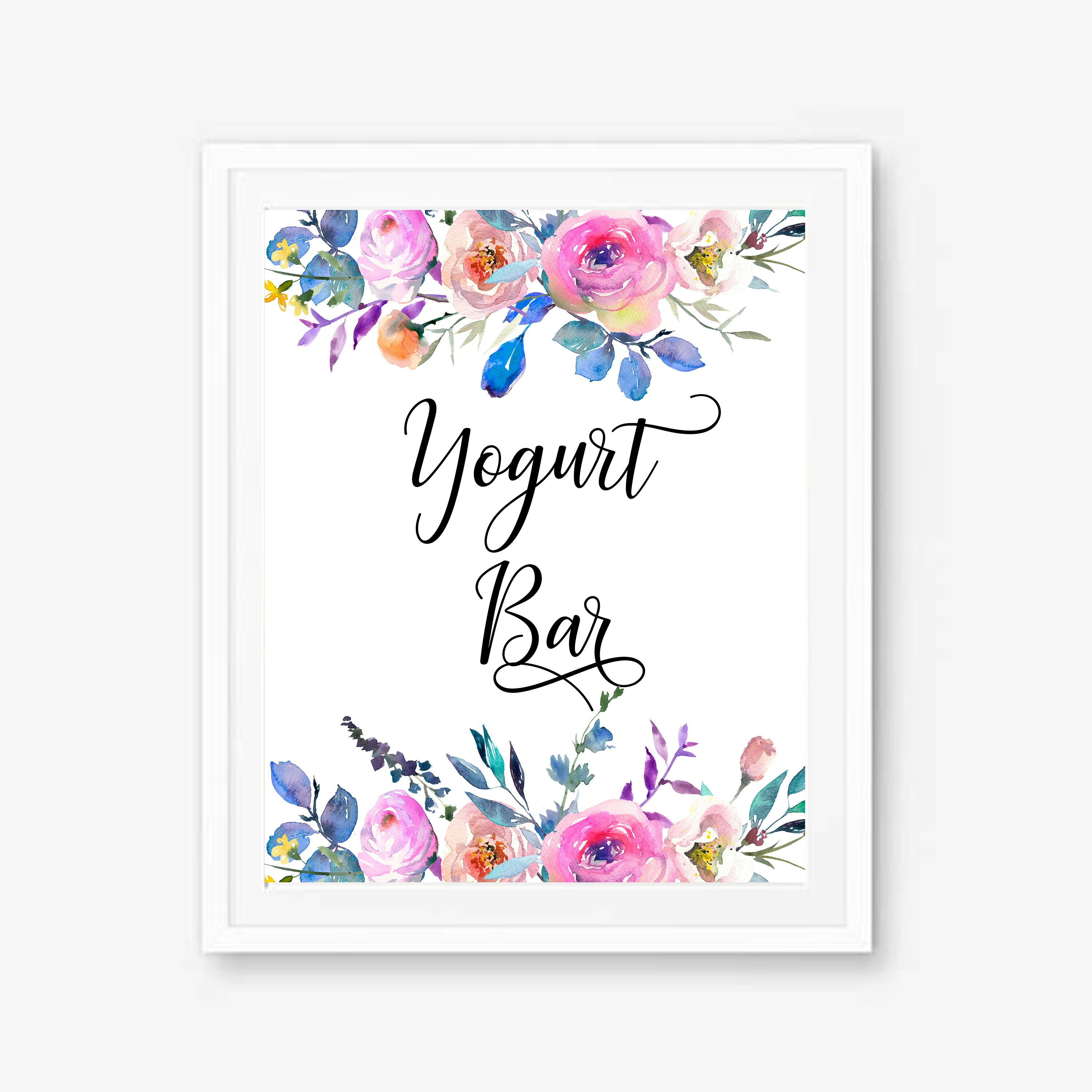 Yogurt Bar Sign Yogurt Sign Frozen Yogurt Food Stations Etsy