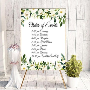 Printable Timeline Order of Events Sign Wedding Schedule - Etsy