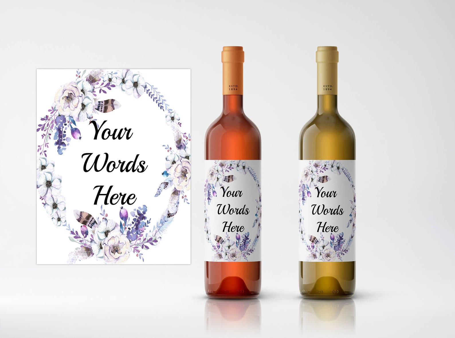 Editable wine label DIY wine label your text here personal | Etsy