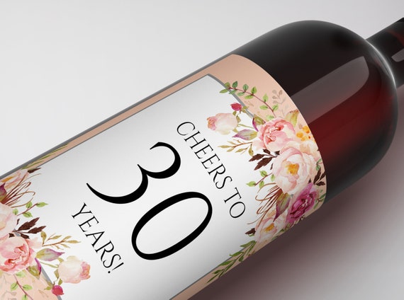 30th Wine Label Aged To Perfection Editable Wine Label Etsy