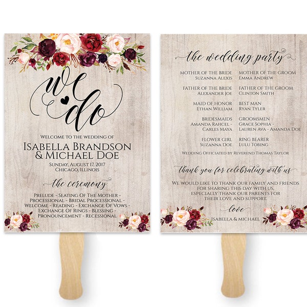 Wedding Fan Template - Etsy