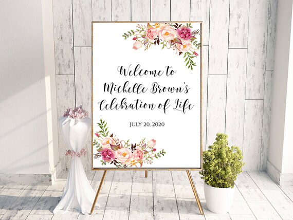 printable funeral funeral printable, funeral ideas funeral decor Funeral sign celebration of life memorial sign funeral memorial