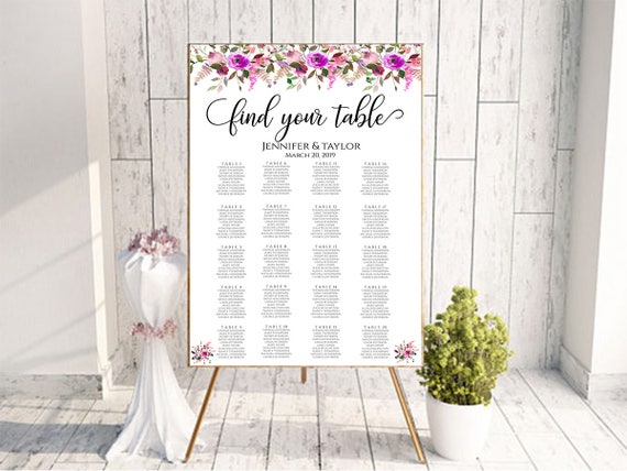 Wedding Guest List Chart