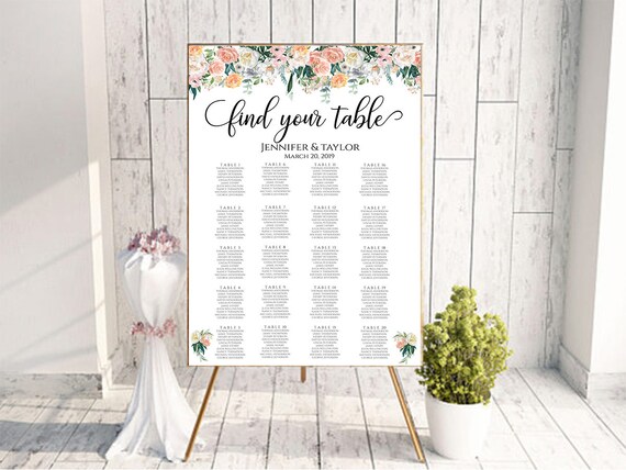 Guest Seating Chart Wedding