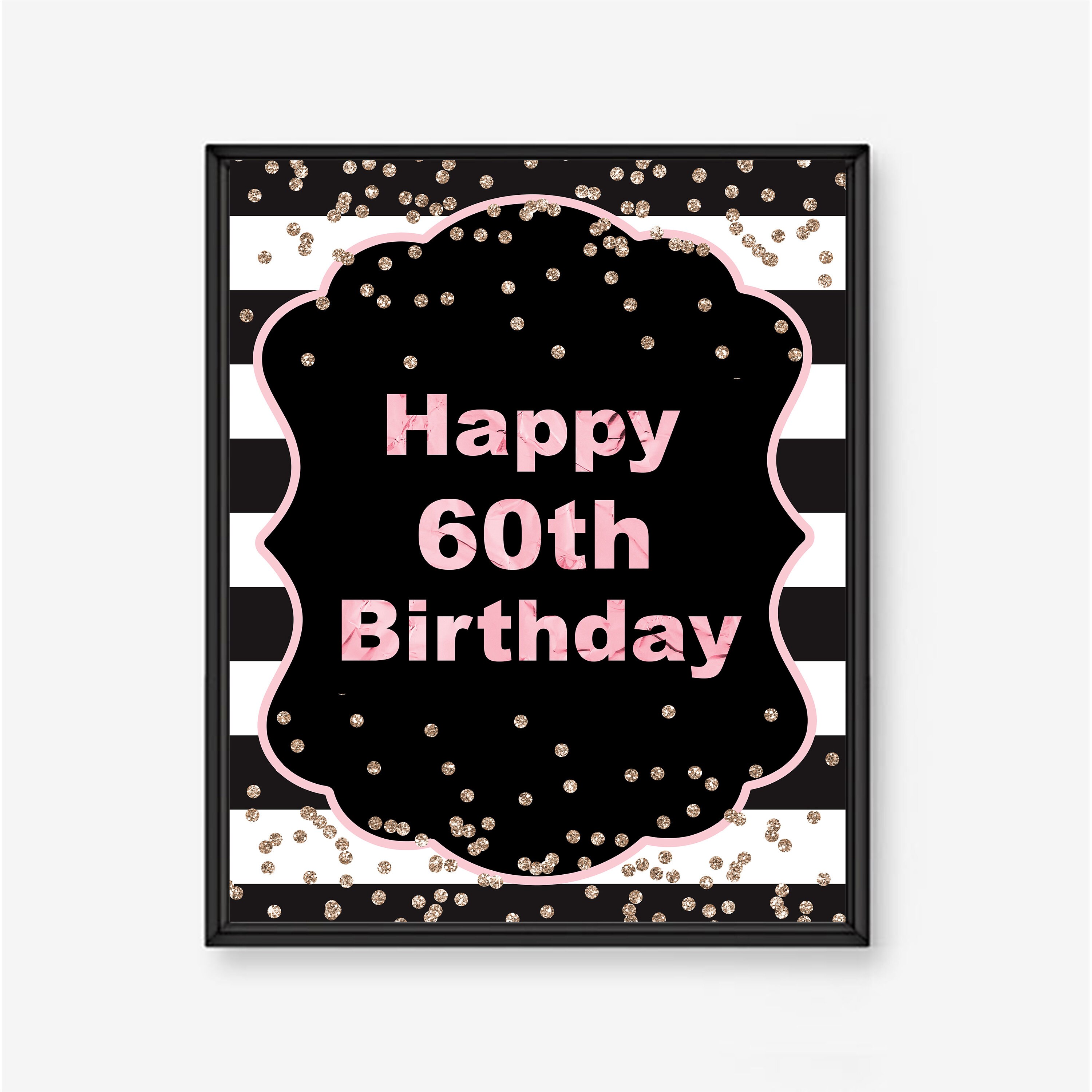 60th Birthday Decor 60th Birthday Poster 60th Birthday Etsy Canada