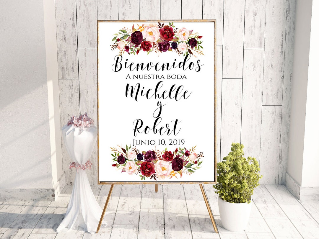 Bienvenidos wedding welcome sign template Mexico agave -  Portugal