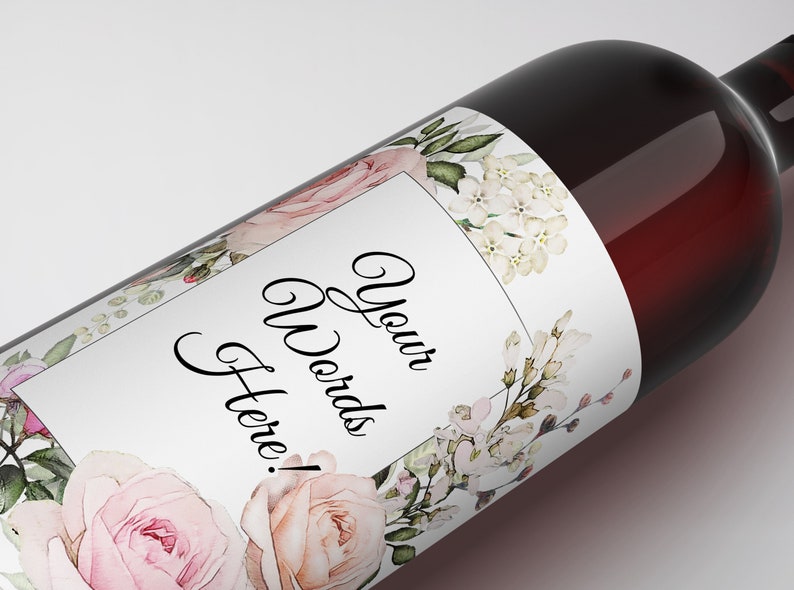 Editable wine label DIY wine label your text here personal Etsy