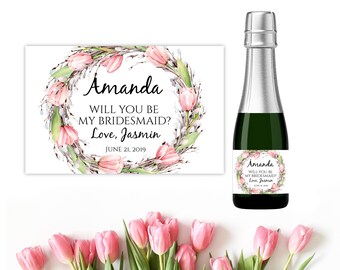 Bridesmaid Wine Label Printable - Etsy