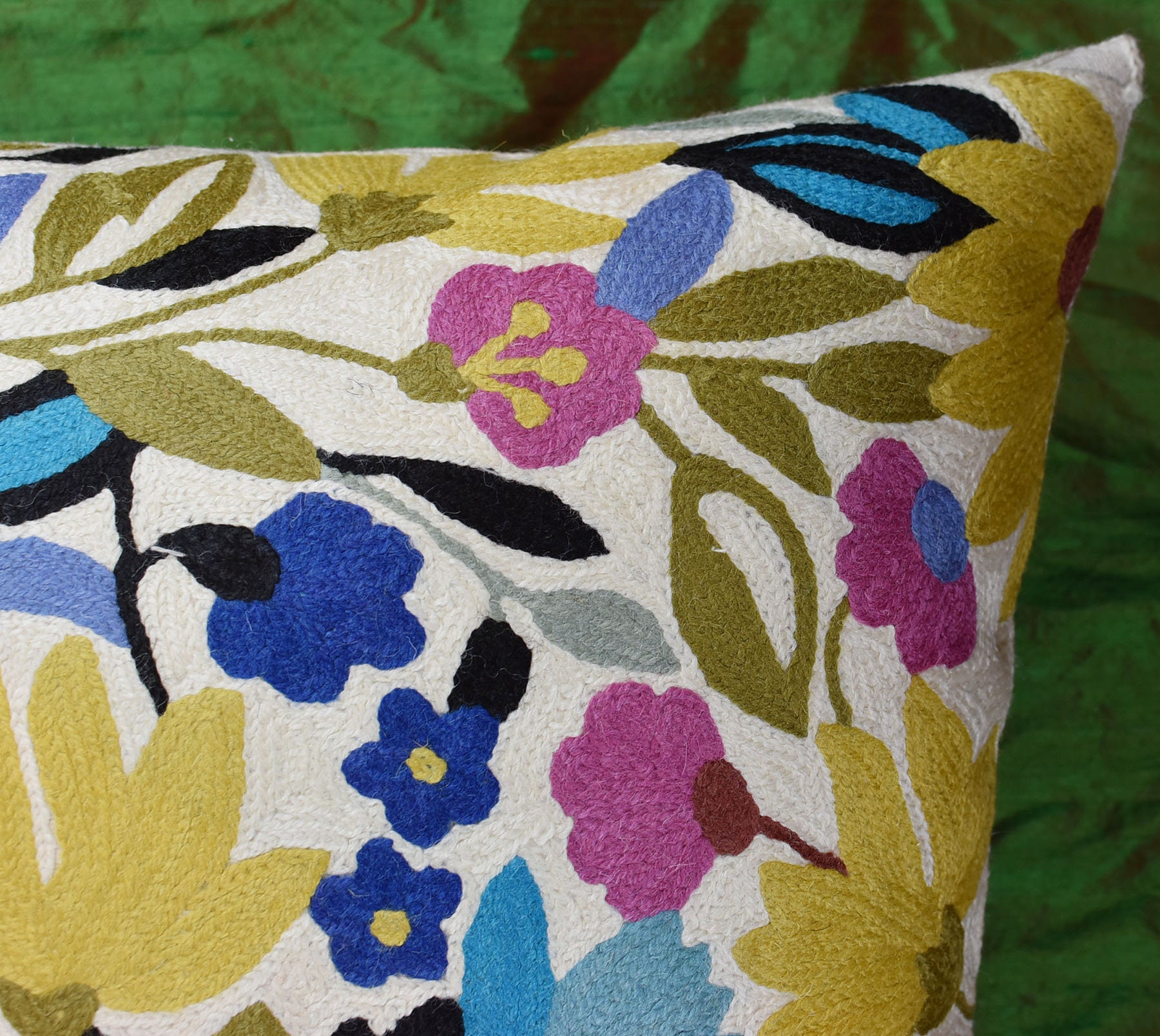 Yellow Floral Pillow Cover Flower Pillows Suzani Throw Etsy