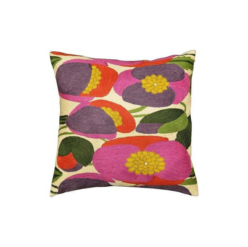Boho Pillows |Hand Embroidered Cushions Wool Size Floral Outdoor Pillows |Suzani Cushions Kashmir Designs Yellow Floral Pillow Cover |Polish Flower Throw Pillows Floral Chair Cushion 14x20 Boho Pillows |Hand Embroidered Cushions Wool Size Floral Outdoor Pillows |Suzani Cushions Kashmir Designs Yellow Floral Pillow Cover |Polish Flower Throw Pillows Floral Chair Cushion 14x20
