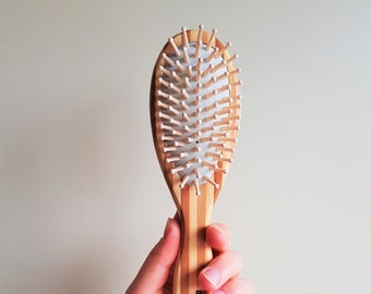 Wooden hair brush - bamboo hair brush - massage hair brush - oval hair brush
