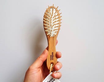 Bamboo Hair Brush - Wooden Hair Brush - Mini Pocket Hair Brush - Travel Hair Brush
