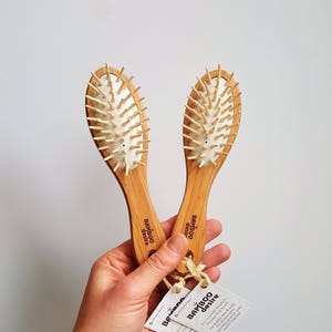 Hair brush set - mini pocket hair brush - bamboo hair brush - travel hair brush - wooden hair brush - wooden hair comb