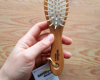 3 Mini-Haarbürsten Aus Bambus – Massagekämme Für Kopfhaut & Gesundes Haar (ca. 12 X 4 Cm)