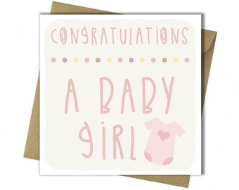 its a girl card etsy congratulations its a baby girl