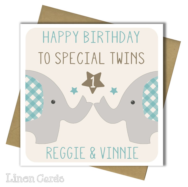 Personalised Twins Birthday Card Twins First Birthday Card | Etsy