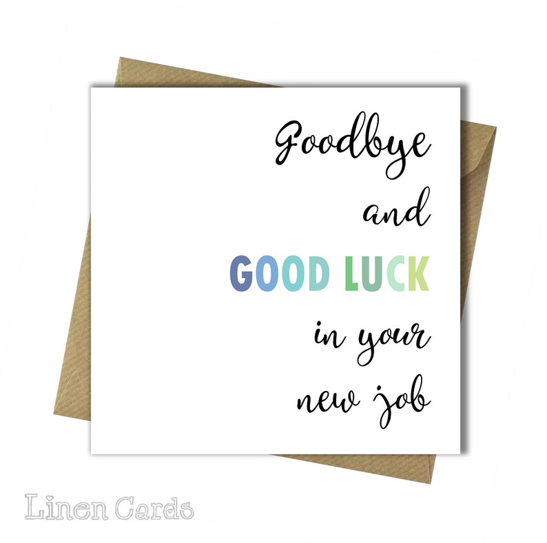 New Job Card ~ Leaving Card ~ New Job for Colleague ~ Congratulations New Job Card ~ Good Luck New Job Card ~ Sorry You/'re Leaving Card.