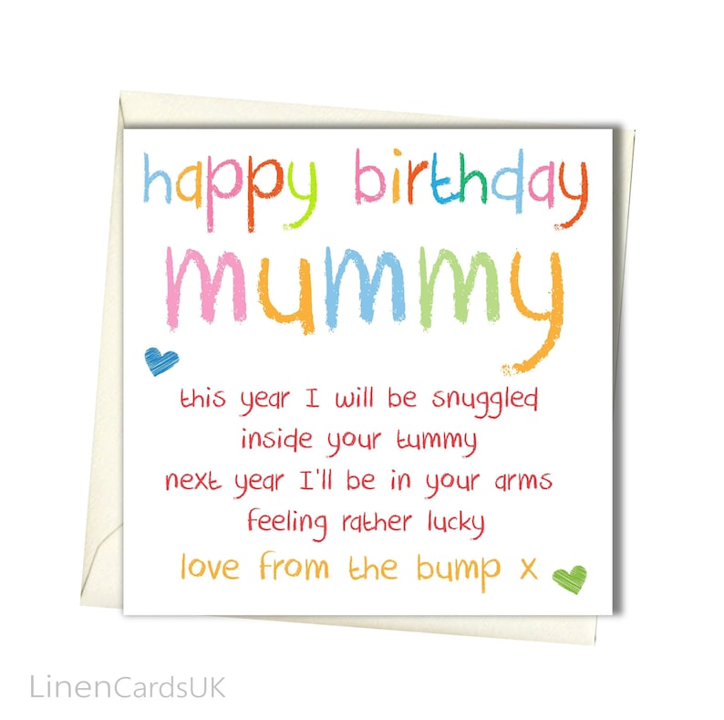 Happy Birthday Mummy From the Bump Card Mammy Mummy to Be | Etsy UK