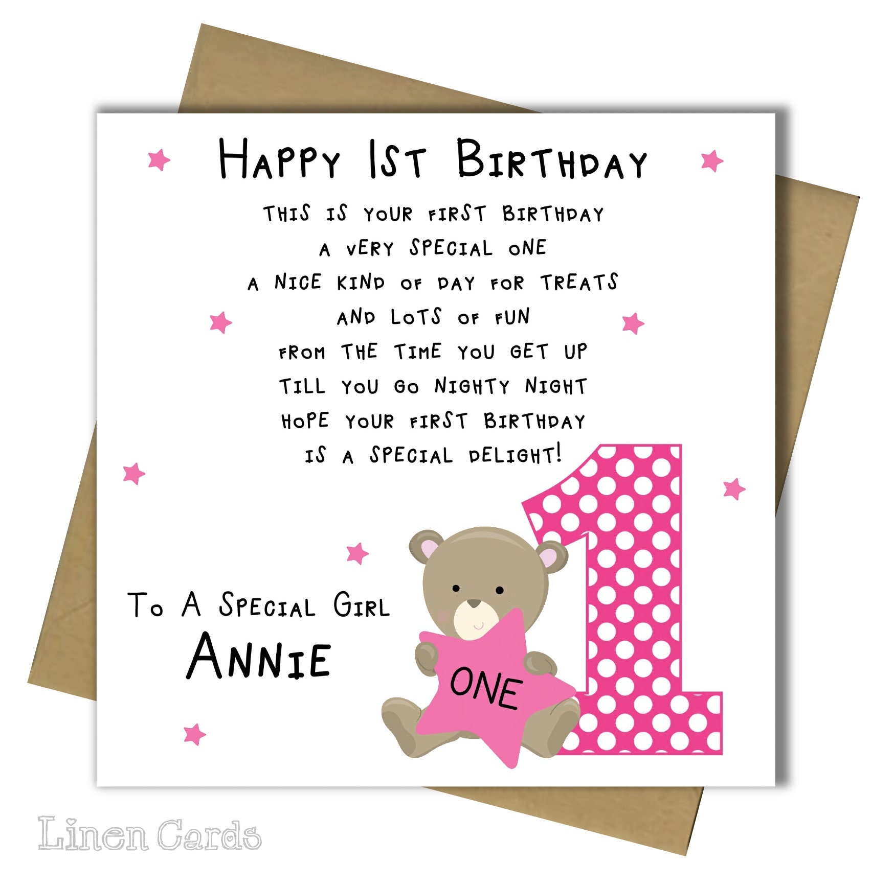 1st Birthday Wishes For Granddaughter Personalised Girls 1St Birthday Card First Birthday Card For | Etsy India