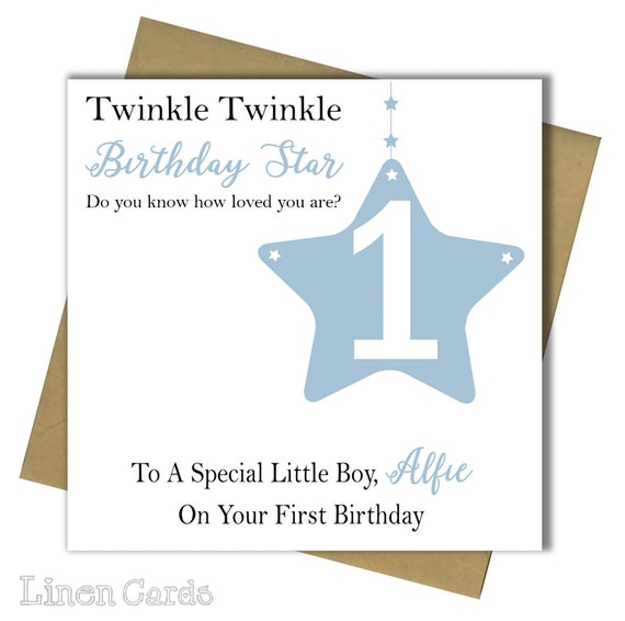 PERSONALISED Boys 1st Birthday Card. First Birthday Card for | Etsy