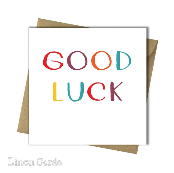 Buona Fortuna Card Nuova Carta Di Lavoro Lasciare La Carta Etsy