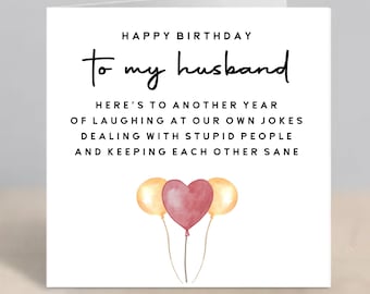 Husband Birthday Card Birthday Card For Husband