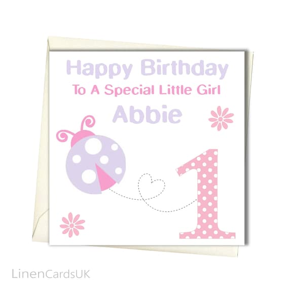 Personalised Birthday Card 1st 2nd 3rd Baby Girl Grand//Daughter//Niece