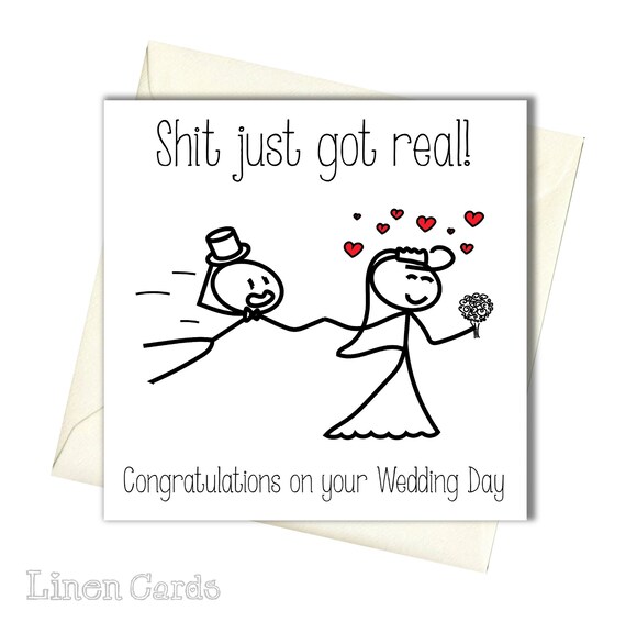 Congratulations On Your Wedding Day Card Fun Wedding Card Etsy