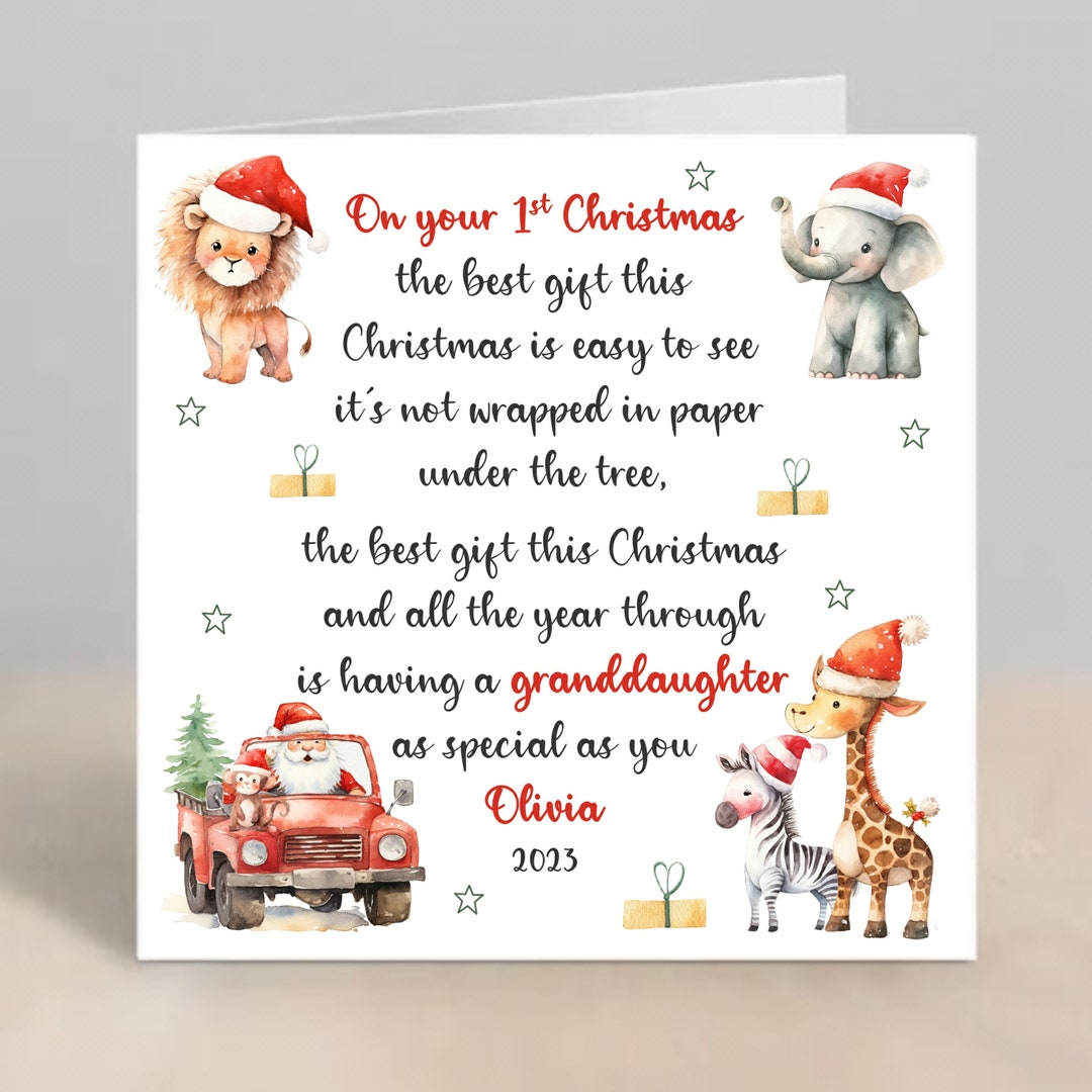 GRANDDAUGHTER 1st Christmas Card Baby First Personalised - Etsy UK