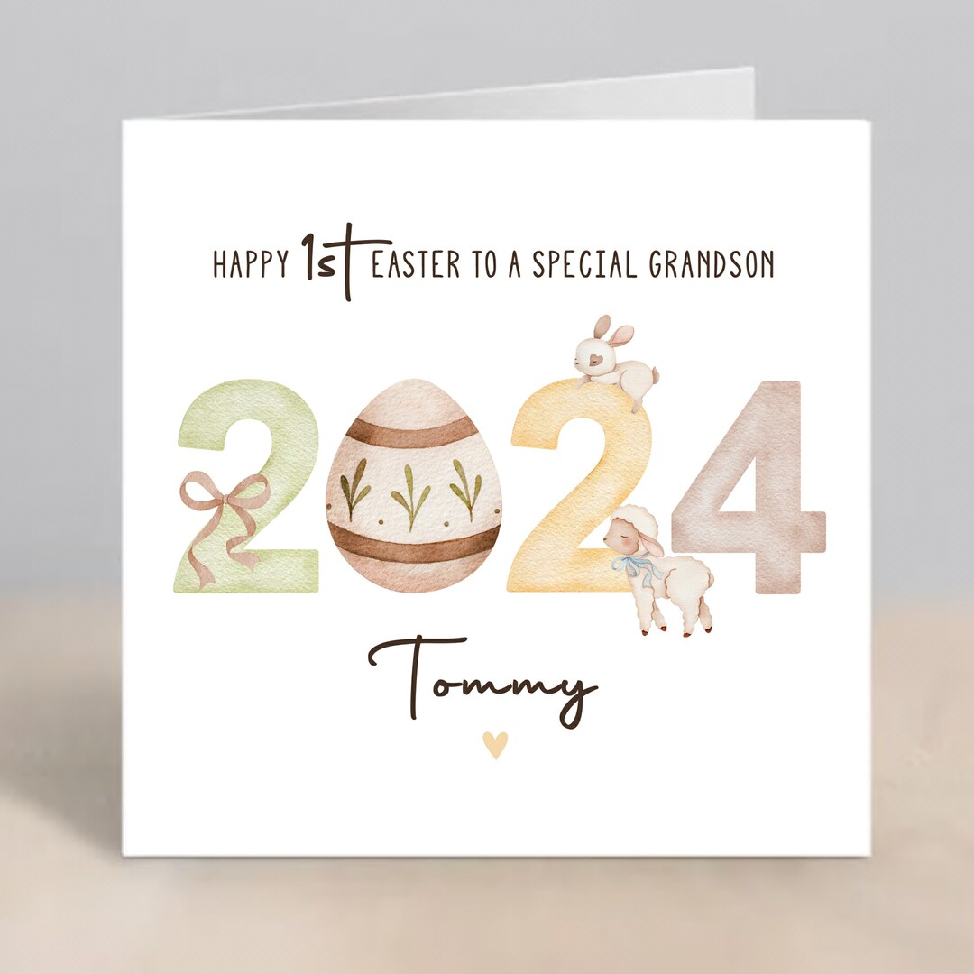GRANDSON 1st Easter Card Personalised Grandson First Easter Card 1st ...
