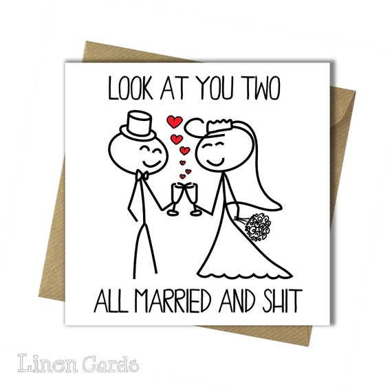 Congratulations On Your Wedding Day Card Funny Wedding Card Etsy