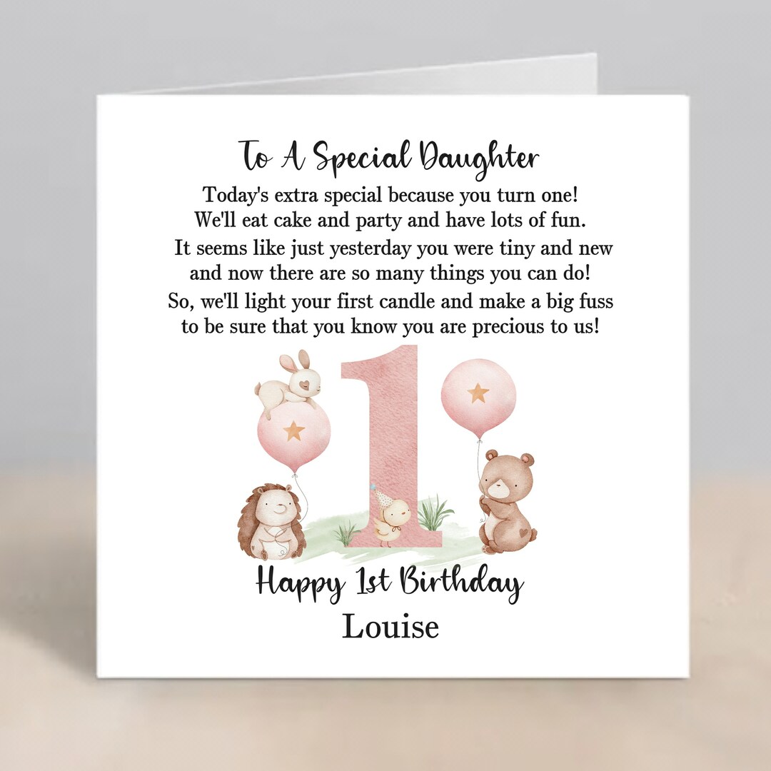 DAUGHTER 1st Birthday Card Personalised Daughter First Etsy