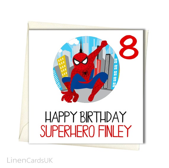 SPIDERMAN Son Sister Brother Daughter Personalised Birthday Card Niece