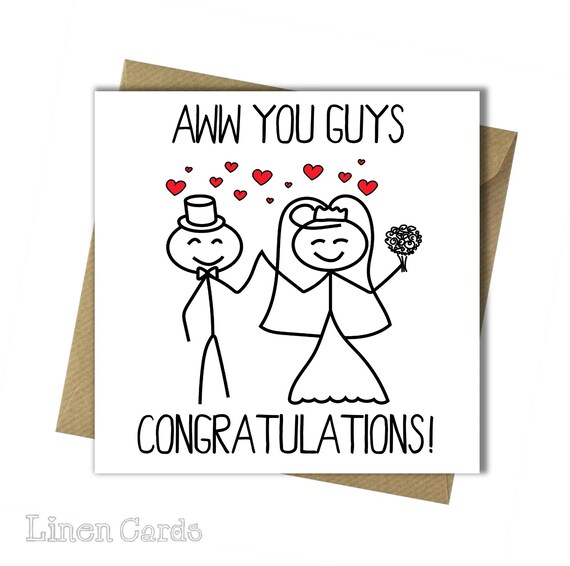 Congratulations On Your Wedding Day Card Funny Wedding Card Etsy