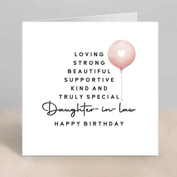 DAUGHTER-IN-LAW Birthday Card For Daughter-in-law Birthday Card