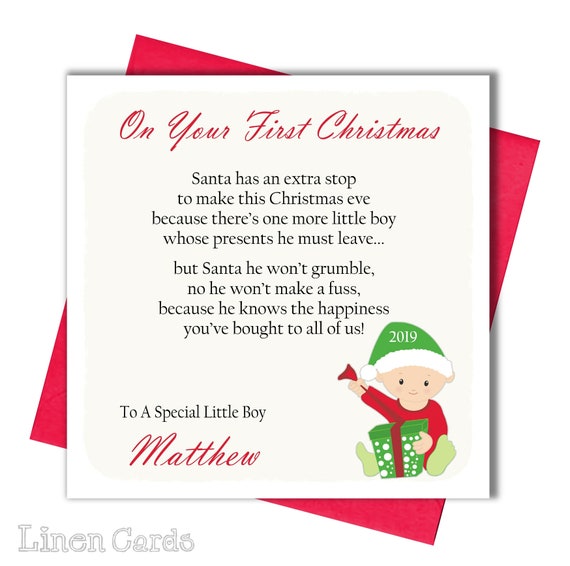 cute GRANDSON/'S VERY 1ST CHRISTMAS grandson it/'s your first christmas card