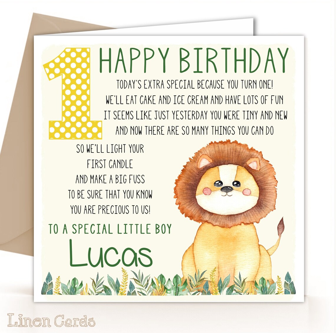 PERSONALISED Boys 1st Birthday Card. First Birthday Card for Etsy UK