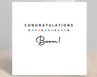 Congratulations Card Boom! Passed Exams Card New Chapter Good Luck New Job Card Graduation Card Leaving Card Congratulations Card