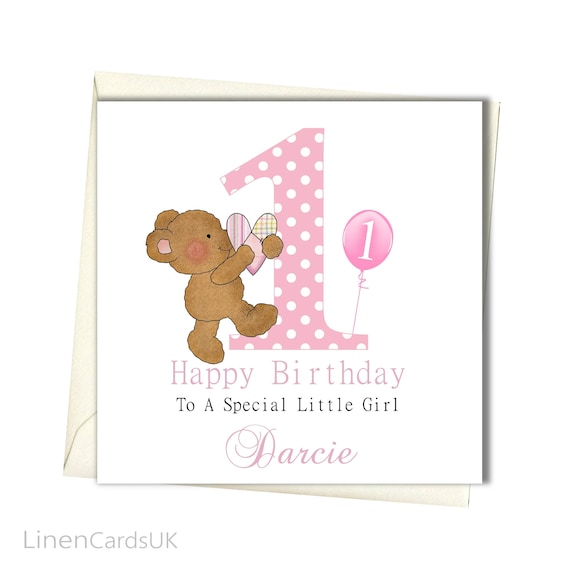Personalised Girls Birthday Card 1st 2nd 3rd 4th 5th Any Age Daughter Niece