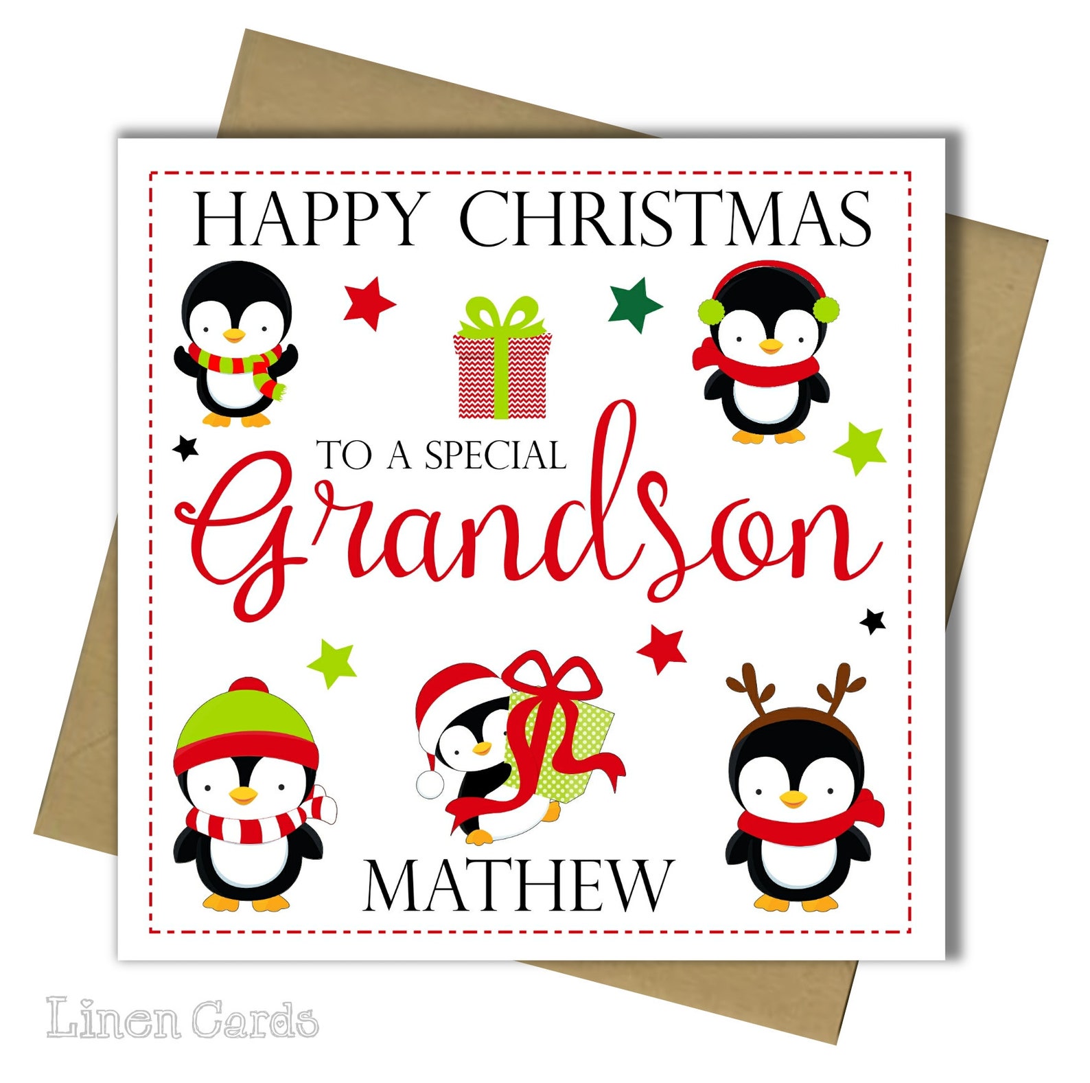 Personalised GRANDSON CHRISTMAS Card First 1st Christmas Card. | Etsy