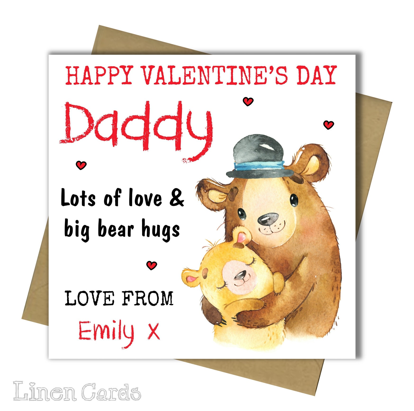 Valentine's Card For Daddy Dad Father Papa Grandfather | Etsy