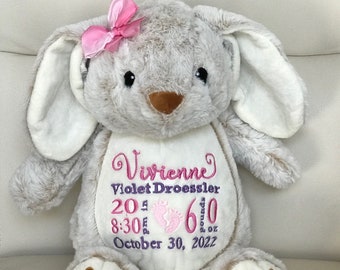 Personalized Stuffed Animal, Personalized Baby Gift, Bunny Gift, Birth Announcement Stuffed Animal, Bunny, New baby Gift, Easter Bunny