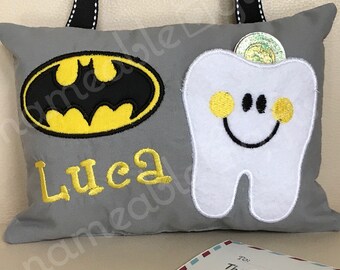 Superhero Tooth Fairy Pillow batman or spiderman